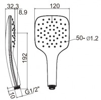 Ravak sprchová růžice AIR 959.10 1 funkce, 120 mm, bílá   X07P351